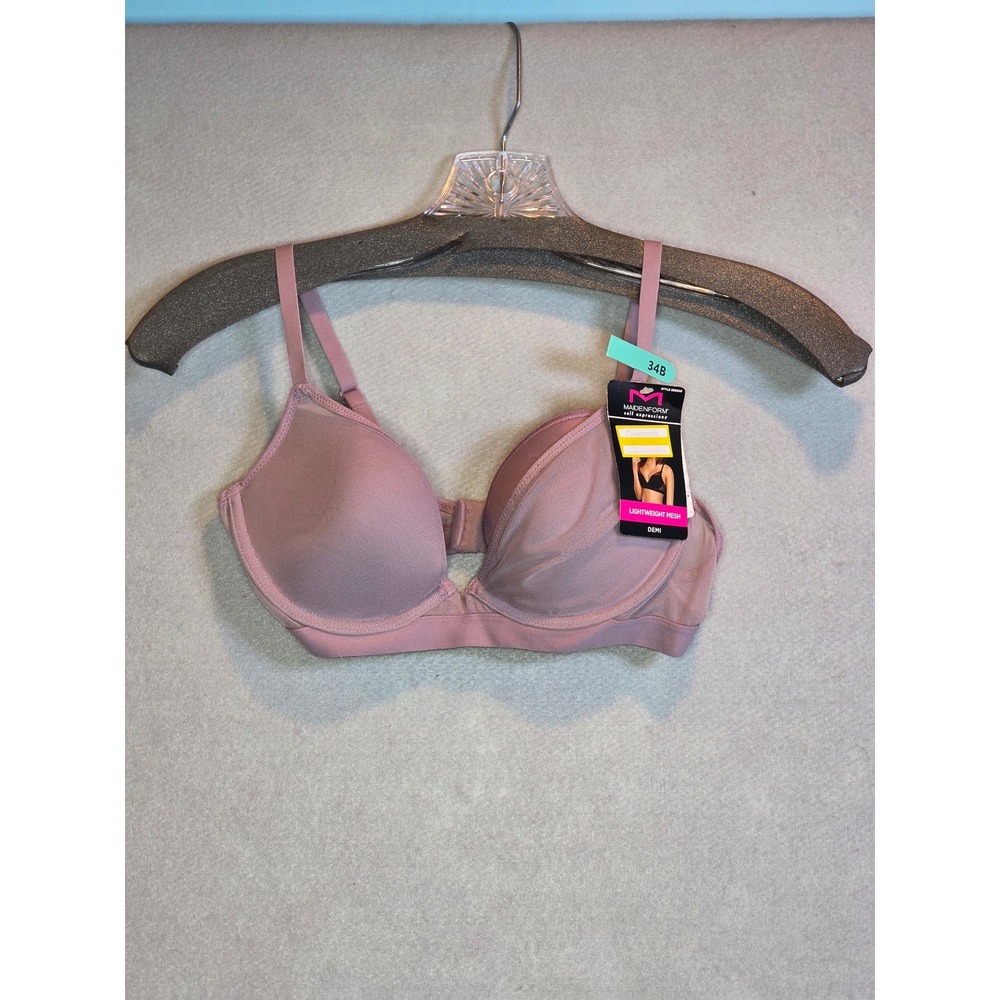 Maidenform Self Expressions Mesh Demi Bra 34B Mauve Purple SE9300